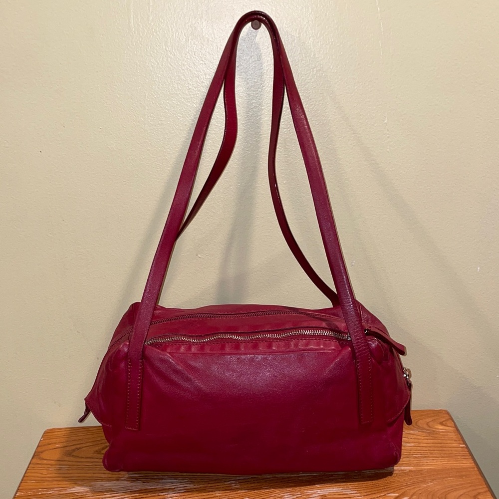 Coccinelle Quiet Luxe Cherry Red Leather Women's Bag